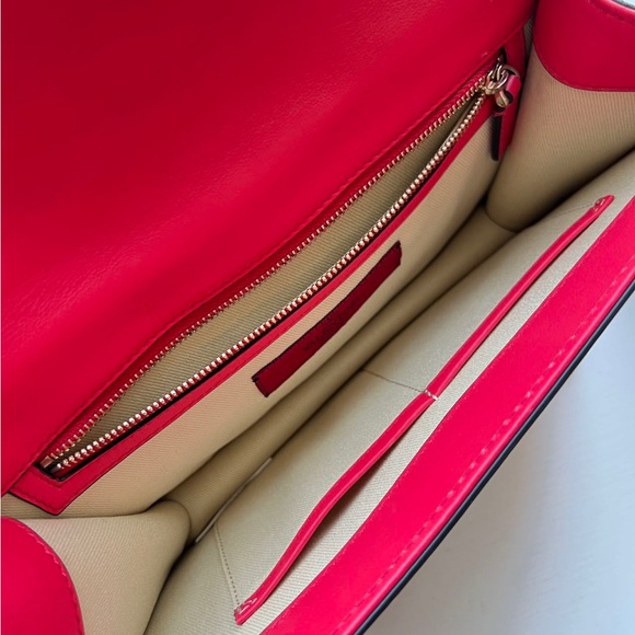 Valentino Vitello Medium Glam Lock Rockstud Flap Red - Picture 5 of 7